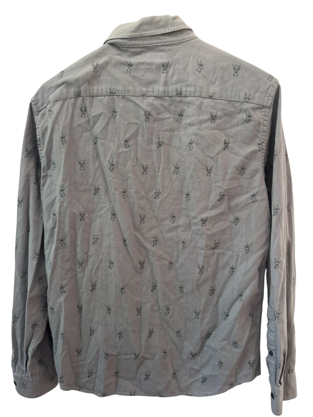 Banana Republic Deer Western Flannel Luxe Button Down Mens Size Medium Grey